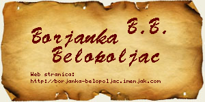Borjanka Belopoljac vizit kartica